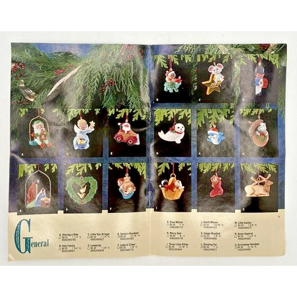 1989 Hallmark Dream‎ Book Keepsake Miniature Ornaments Collection SKU PB18